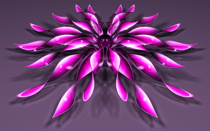 3D flor roxa Papéis de Parede, imagem