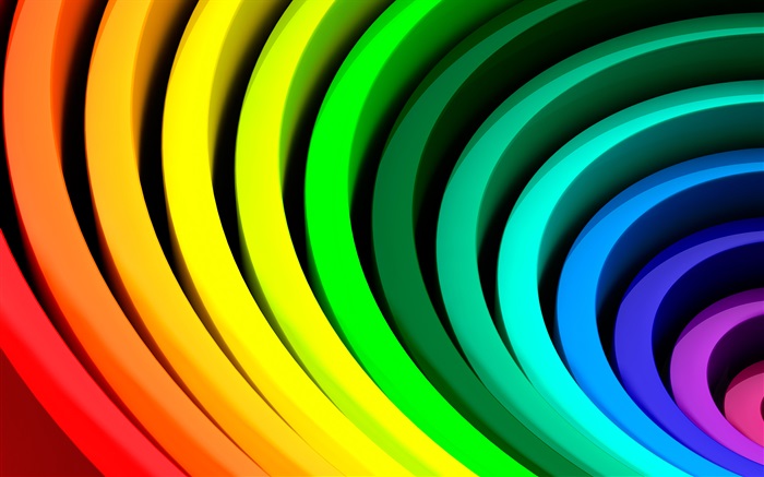 Círculos abstratos, cores do arco íris Papéis de Parede, imagem