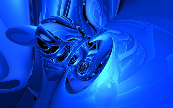 Abstract curva, estilo azul Papéis de Parede, imagem