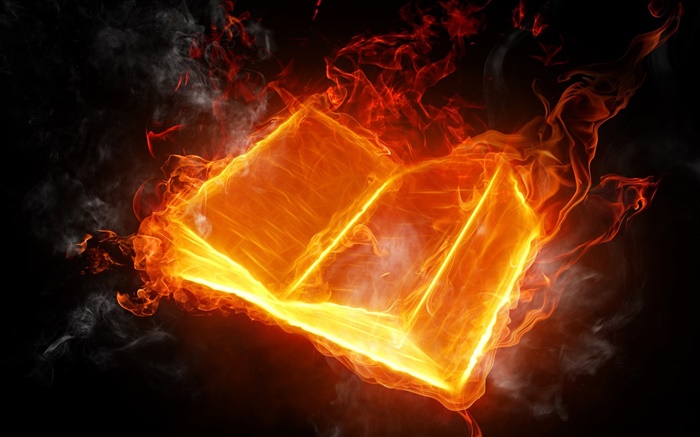 Decoração imagens, queima de livros fogo Papéis de Parede, imagem