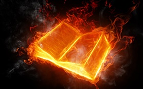 Decoração imagens, queima de livros fogo HD Papéis de Parede