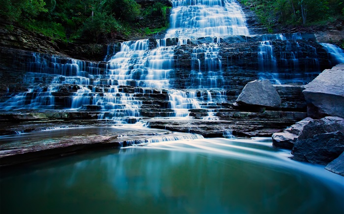 Albion Falls, Hamilton, Ontário, Canadá, cachoeiras, lago Papéis de Parede, imagem