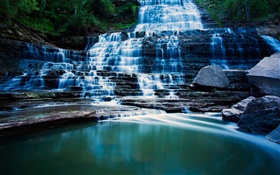 Albion Falls, Hamilton, Ontário, Canadá, cachoeiras, lago HD Papéis de Parede