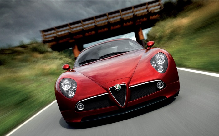 Alfa Romeo carro vermelho Papéis de Parede, imagem