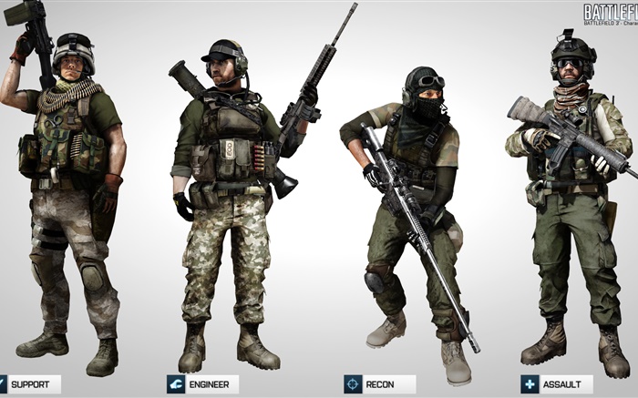 Battlefield 3, quatro soldados Papéis de Parede, imagem