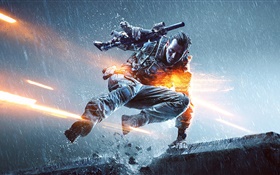 Battlefield 4, soldado na chuva