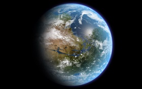 Belo planeta azul, a Terra HD Papéis de Parede