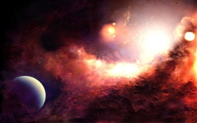 Belo espaço, planeta, vermelho HD Papéis de Parede