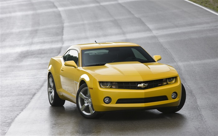 Chevrolet carro amarelo front view Papéis de Parede, imagem