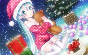Natal anime girl HD Papéis de Parede
