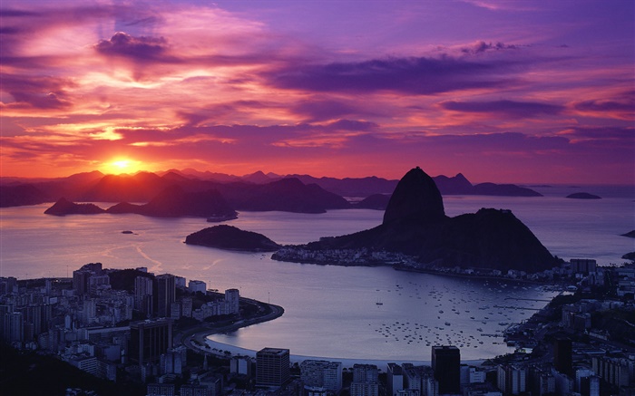 Cidade do sol, costa, Rio, Brasil Papéis de Parede, imagem