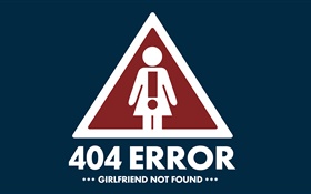 Imagens criativas, Erro 404, Namorada não encontrado