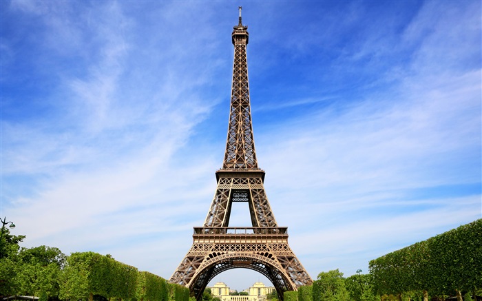 Torre Eiffel, Paris, França, céu azul Papéis de Parede, imagem