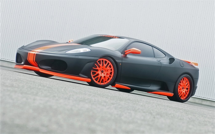 Ferrari supercar preto vista lateral Papéis de Parede, imagem