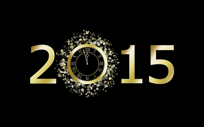 Feliz Ano Novo de 2015, o fundo preto Papéis de Parede, imagem