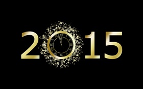 Feliz Ano Novo de 2015, o fundo preto HD Papéis de Parede