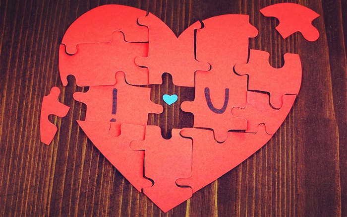 Amor Jigsaw Heart-Shaped Papéis de Parede, imagem