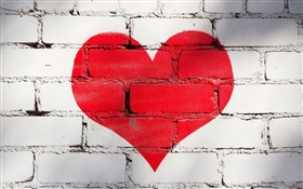 Pintura do coração do amor na parede HD Papéis de Parede