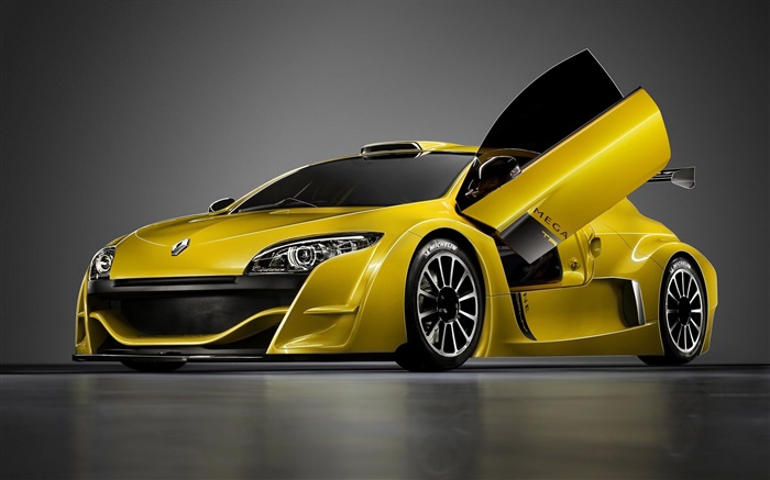 Renault amarelo carro esporte Papéis de Parede, imagem