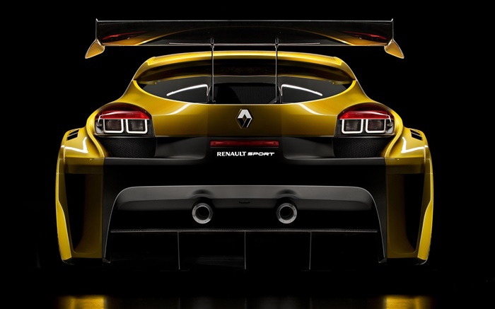 Renault esporte amarelo visão traseira do carro Papéis de Parede, imagem