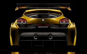 Renault esporte amarelo visão traseira do carro HD Papéis de Parede