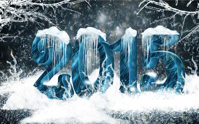 Neve e gelo estilo de 2015 Ano Novo Papéis de Parede, imagem
