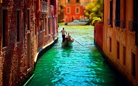 Veneza, turismo, rio, barco HD Papéis de Parede