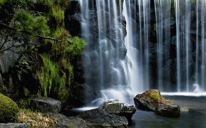 Cachoeiras, pedras Papéis de Parede, imagem