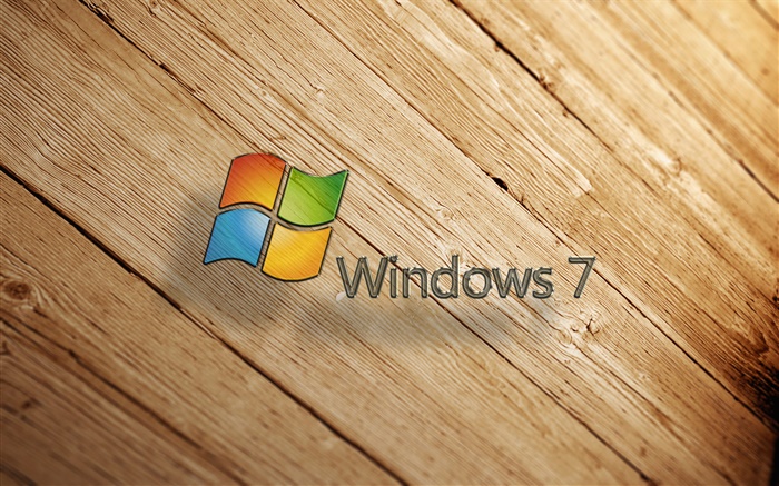 Windows 7, a placa de madeira Papéis de Parede, imagem
