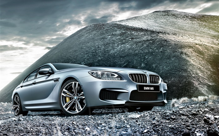 2015 BMW M6 F06 Opinião dianteira do carro de prata Papéis de Parede, imagem