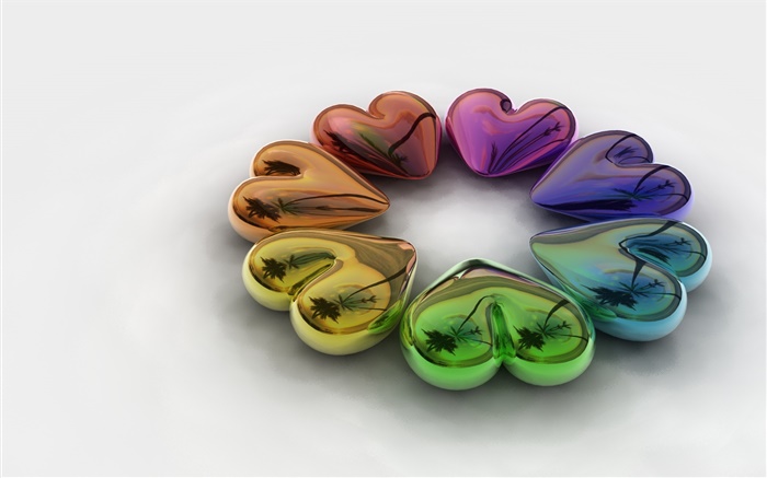 Corações do amor 3D Papéis de Parede, imagem