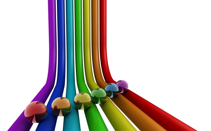 Ponte do arco-íris 3D, bolas Papéis de Parede, imagem