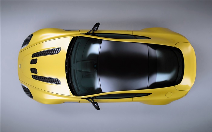 Aston Martin V12 Vantage S amarela vista superior supercar Papéis de Parede, imagem