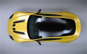 Aston Martin V12 Vantage S amarela vista superior supercar HD Papéis de Parede
