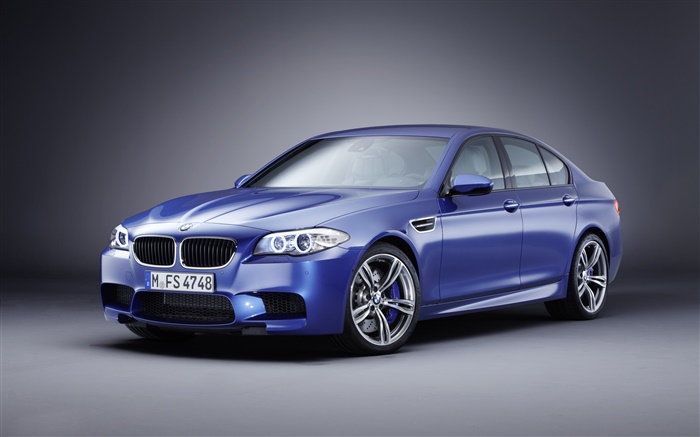 BMW M5 carro azul Papéis de Parede, imagem