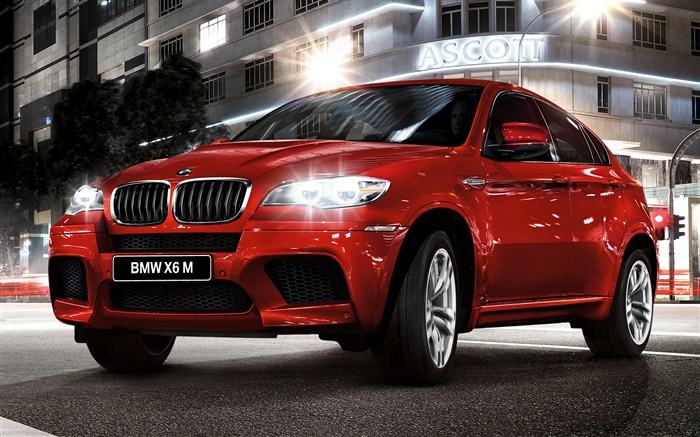 BMW X6 carro vermelho front view Papéis de Parede, imagem