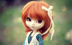 Menina bonita brinquedo cabelo vermelho, boneca HD Papéis de Parede