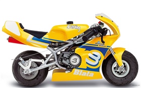 Blata Minibike motocicleta amarela HD Papéis de Parede