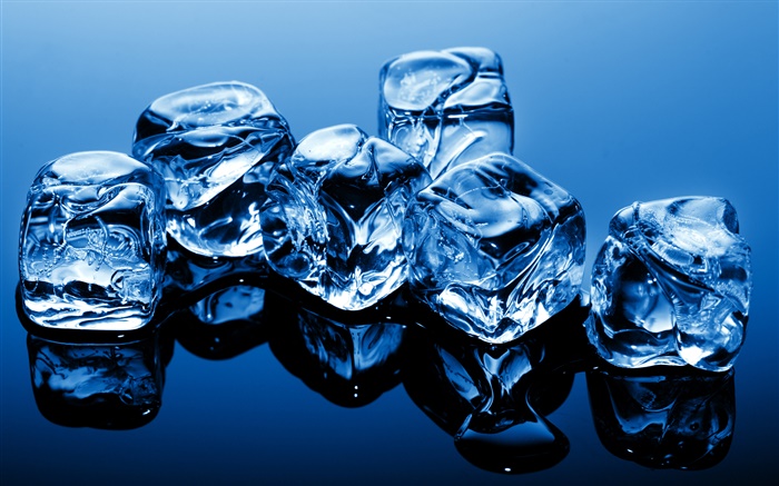 Cubos de gelo azul Papéis de Parede, imagem