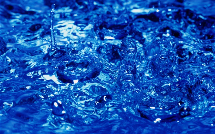 Água azul close-up, respingo Papéis de Parede, imagem