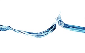 Azul dança da água, fundo branco HD Papéis de Parede
