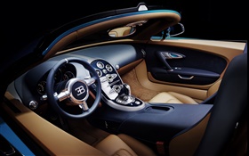 Bugatti Veyron 16.4 supercar interior close-up HD Papéis de Parede