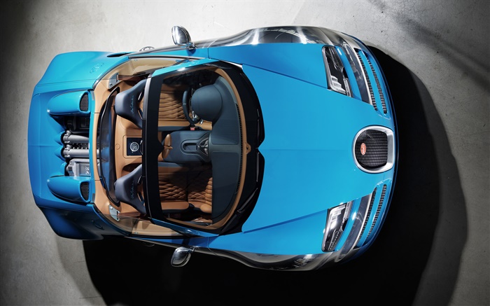 Bugatti Veyron 16.4 supercar vista de cima Papéis de Parede, imagem