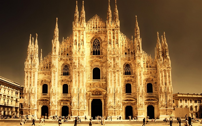 Catedral, Milão, Itália, edifícios Papéis de Parede, imagem