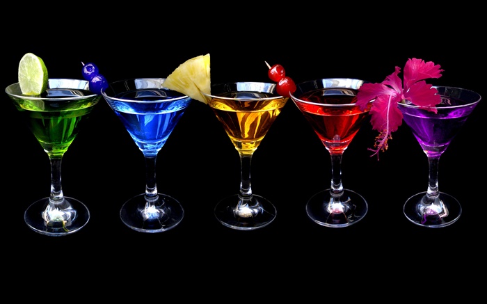 Diferentes cores cocktail Papéis de Parede, imagem