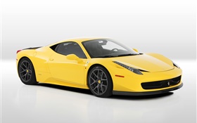 Ferrari 458 Italia supercar amarelo vista lateral HD Papéis de Parede