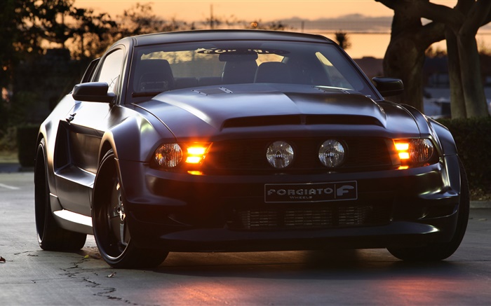 Ford Mustang GT Forgiato carro preto Papéis de Parede, imagem