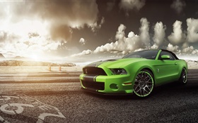 Ford Mustang Shelby GT500 supercarro verde
