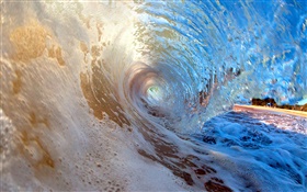 Hawaii, ondas, túnel de água HD Papéis de Parede