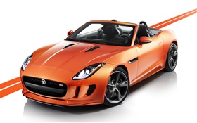 Jaguar F-tipo de carro laranja HD Papéis de Parede